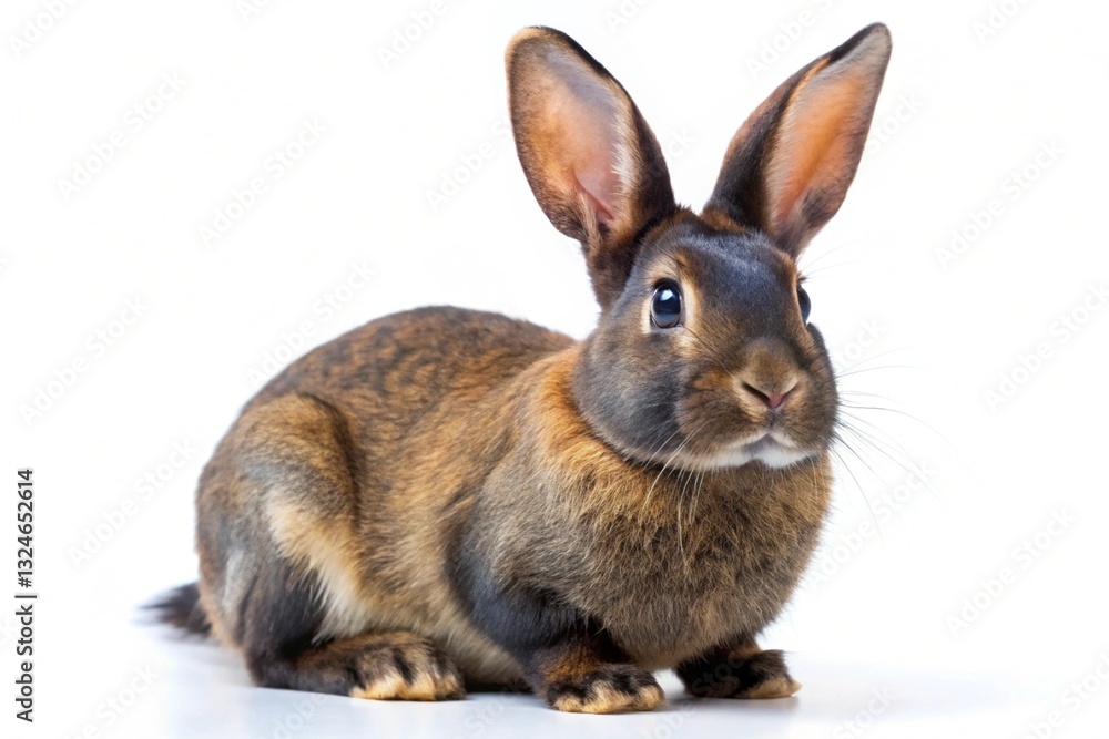 Fototapeta premium American sable rabbit isolated on white background