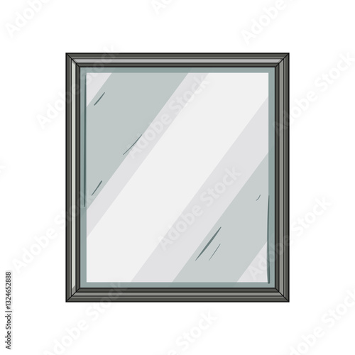 accent wall mirror cartoon vector illustration