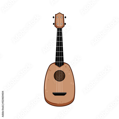 tuning ukulele cartoon vector illustration