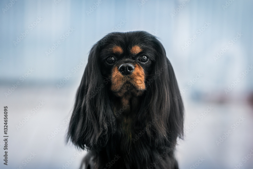 Black and Tan Cavalier King Charles Spaniel amazing portrait Black and Tan Cavalier King Charles Spaniel amazing portrait