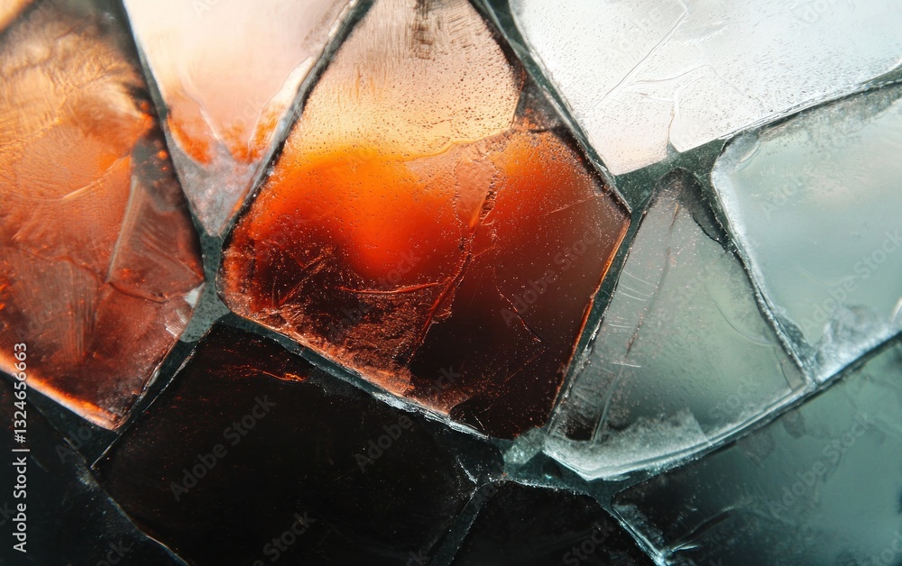 Abstract Textured Glass Mosaic in Brown Orange Gray and Black Abstract Textured Glass Mosaic in Brown Orange Gray and Black