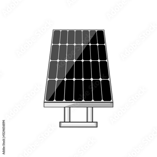 efficiency solar panels cartoon vector illustration