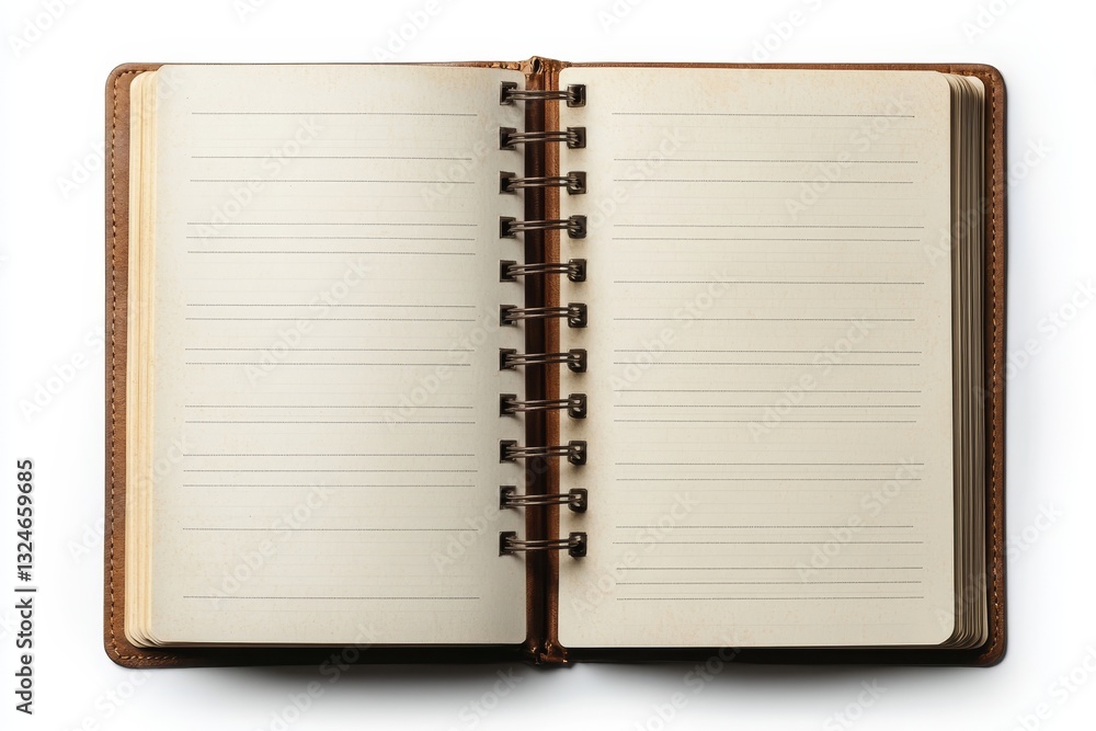an open notebook with blank lined pages. an open notebook with blank lined pages.