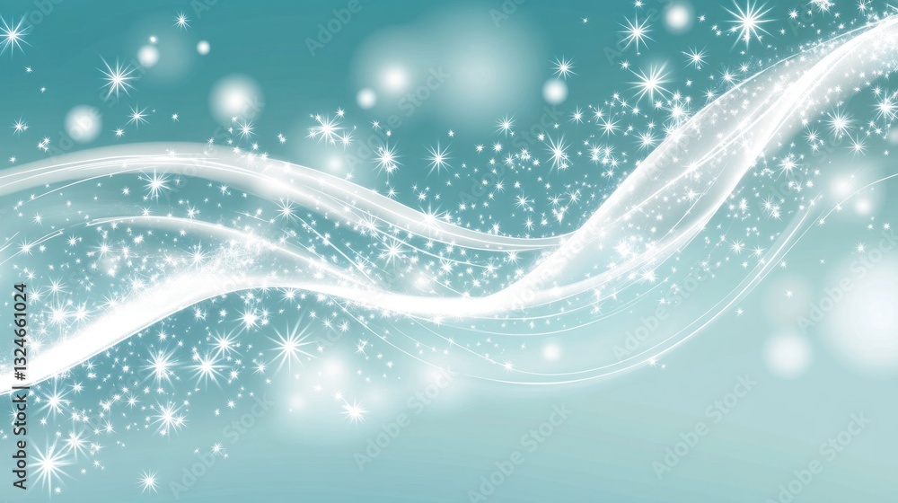 Sparkling celestial flow on turquoise backdrop for magical presentations Sparkling celestial flow on turquoise backdrop for magical presentations