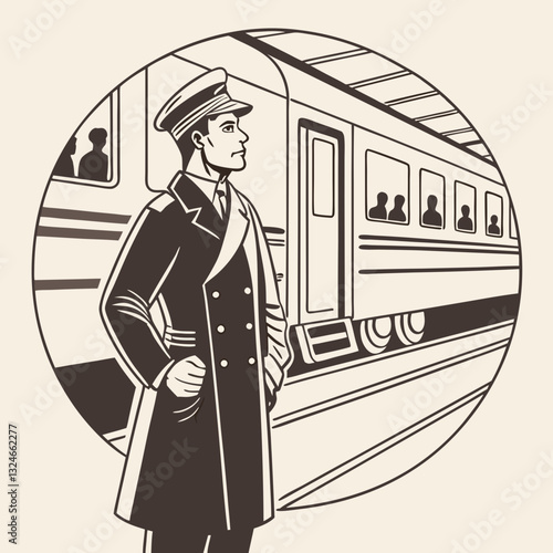 Train Conductor Illustration