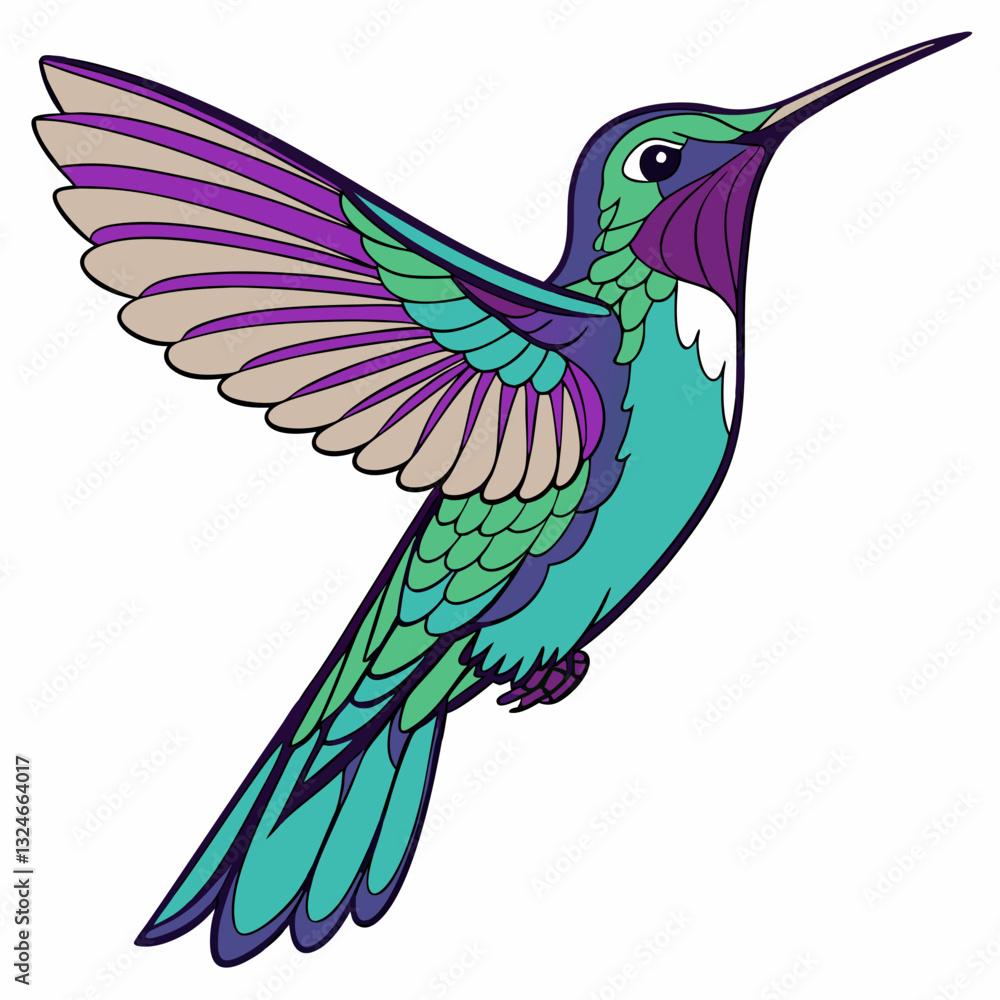 Obraz premium Jewel toned Hummingbird in Flight