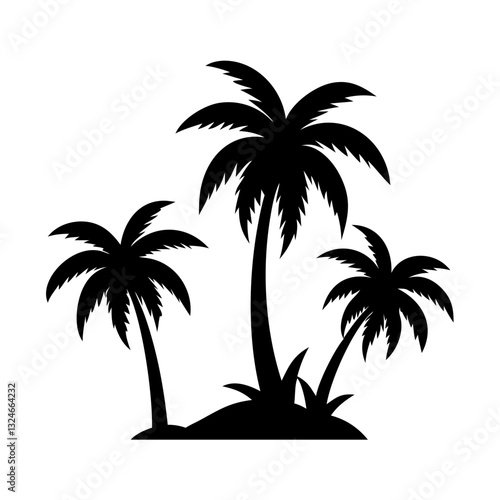 A captivating silhouette of three majestic palm trees