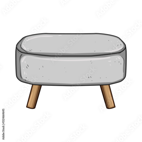 livingroom pouf cartoon vector illustration