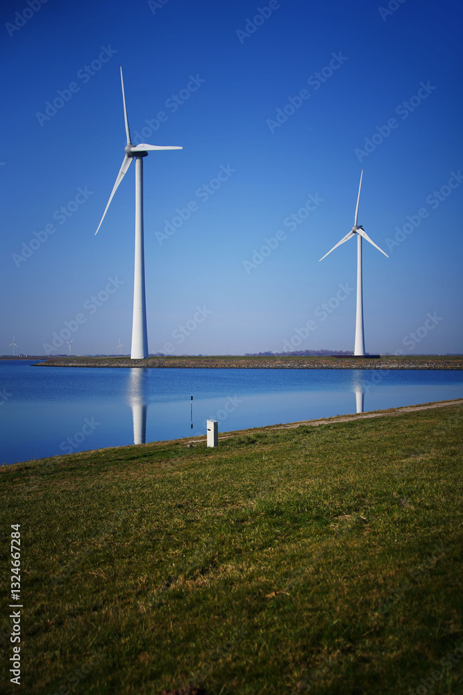 Fototapeta premium zeeland (NL) # windmills