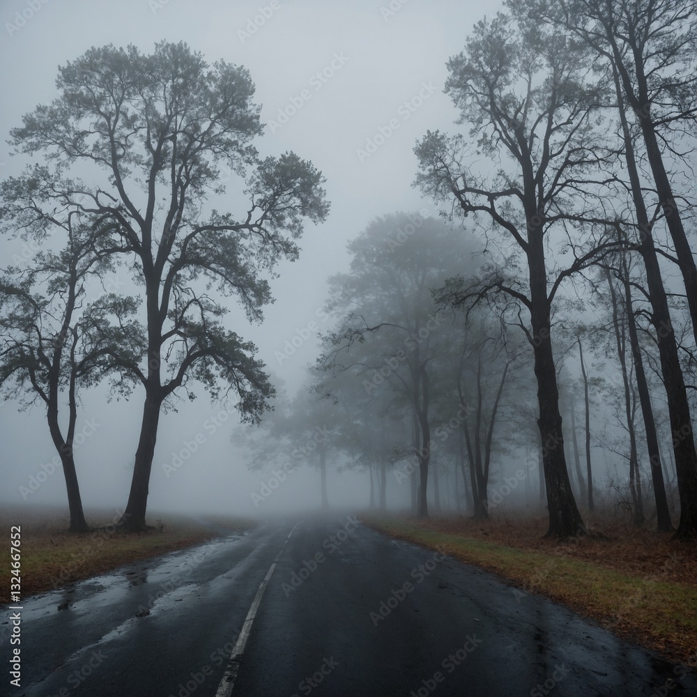 road in the fog road in the fog