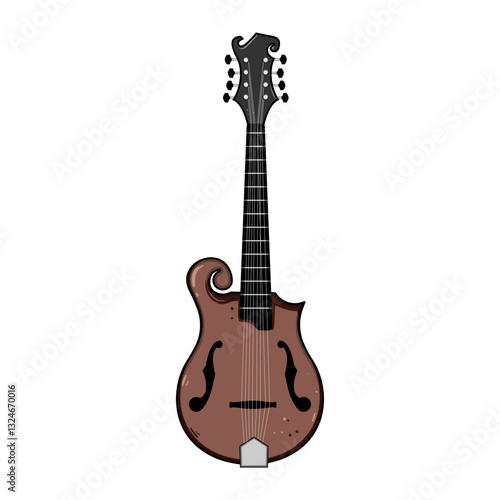 tuning mandolin cartoon vector illustration