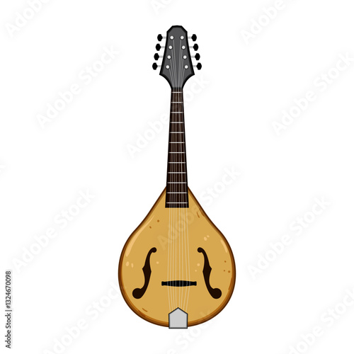 bridge mandolin cartoon vector illustration