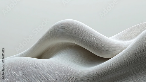 Abstract White Sculpted Waves