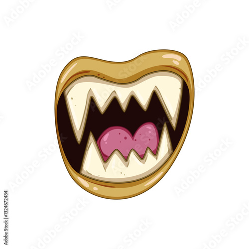 blood horror mouth cartoon vector illustration