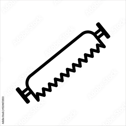 Saw icon in trendy outline style design. Vector graphic illustration. Suitable for website design, logo, app, and ui. Editable vector stroke. EPS 10.