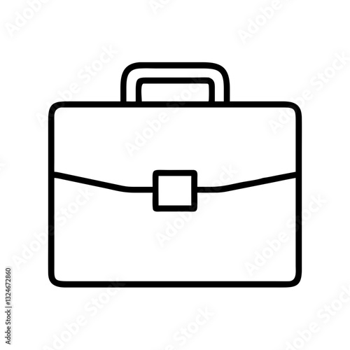 Black Briefcase Icon Vector Illustration for Business and Office