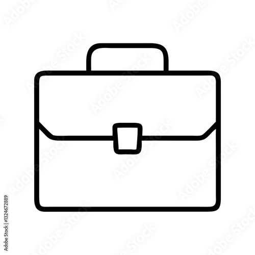 Black Briefcase Icon Vector Illustration for Business and Office
