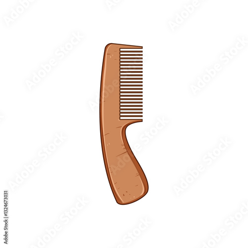 eco hair brush wooden cartoon vector illustration
