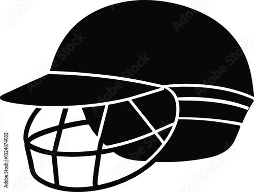 cricket helmet silhouette,cricket helmet simple flat vector