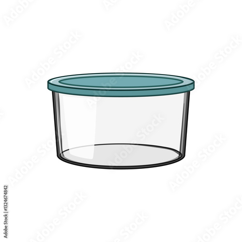 stackable glass food storage container cartoon vector illustration