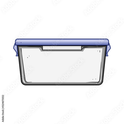 durable glass food storage container cartoon vector illustration