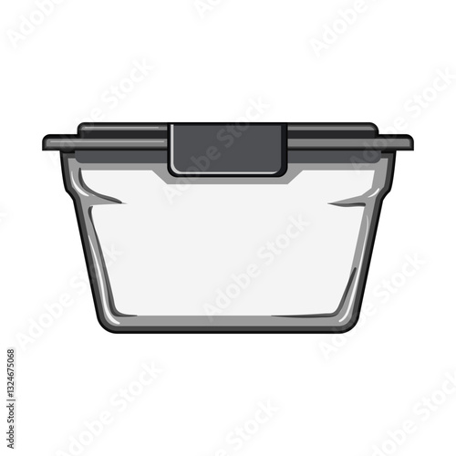 transparent glass food storage container cartoon vector illustration