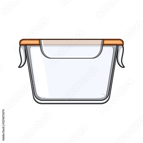 silicone food storage container baby cartoon vector illustration