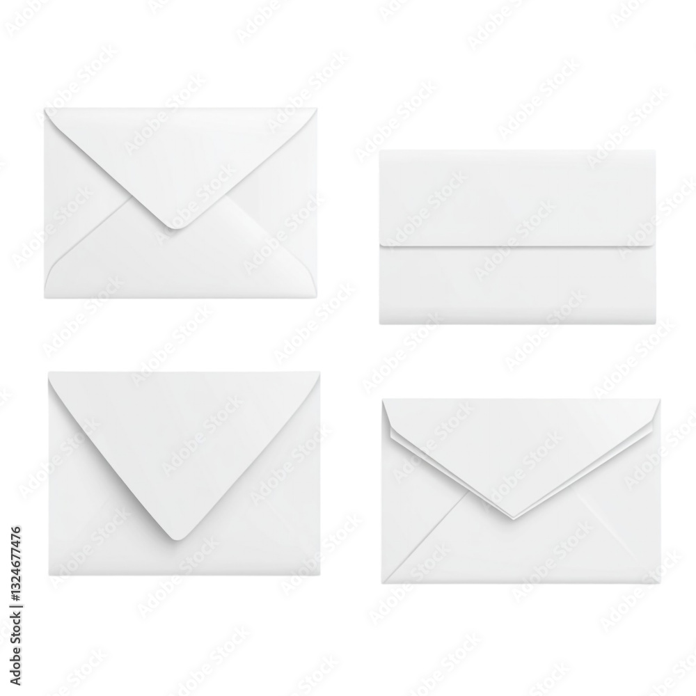 Blank white envelopes ready to send messages of hope and love Blank white envelopes ready to send messages of hope and love