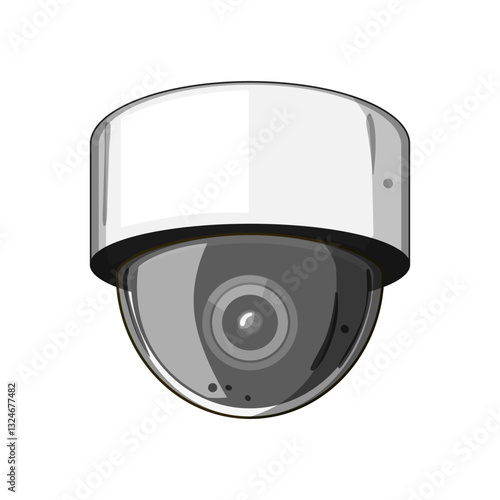 ai facial recognition camera cartoon vector illustration