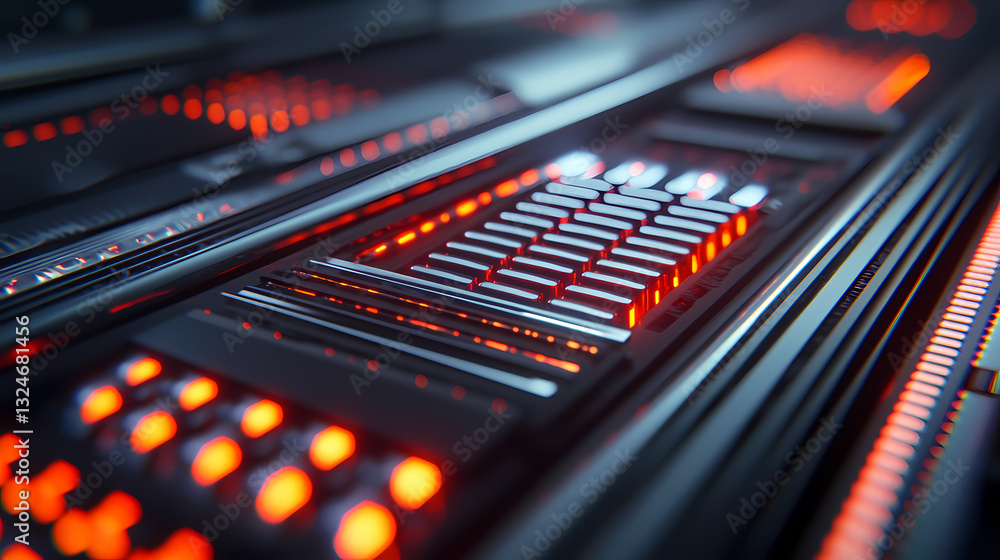A close-up view of a high-tech interface featuring illuminated buttons and circuits, showcasing a futuristic design with glowing red accents. A close-up view of a high-tech interface featuring illuminated buttons and circuits, showcasing a futuristic design with glowing red accents.