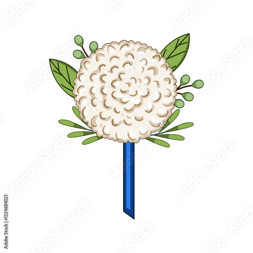 ceremony boutonniere cartoon vector illustration