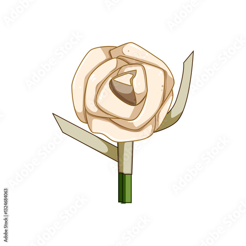 rose boutonniere cartoon vector illustration