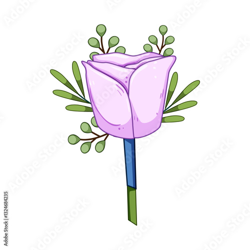 corsage boutonniere cartoon vector illustration
