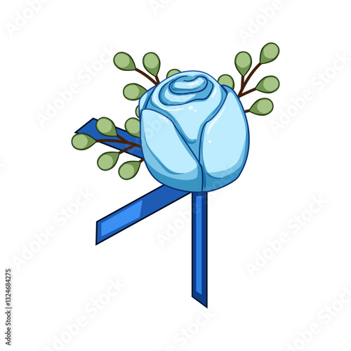 floral boutonniere cartoon vector illustration