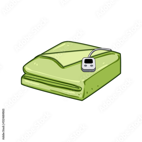 warmth blanket heated cartoon vector illustration
