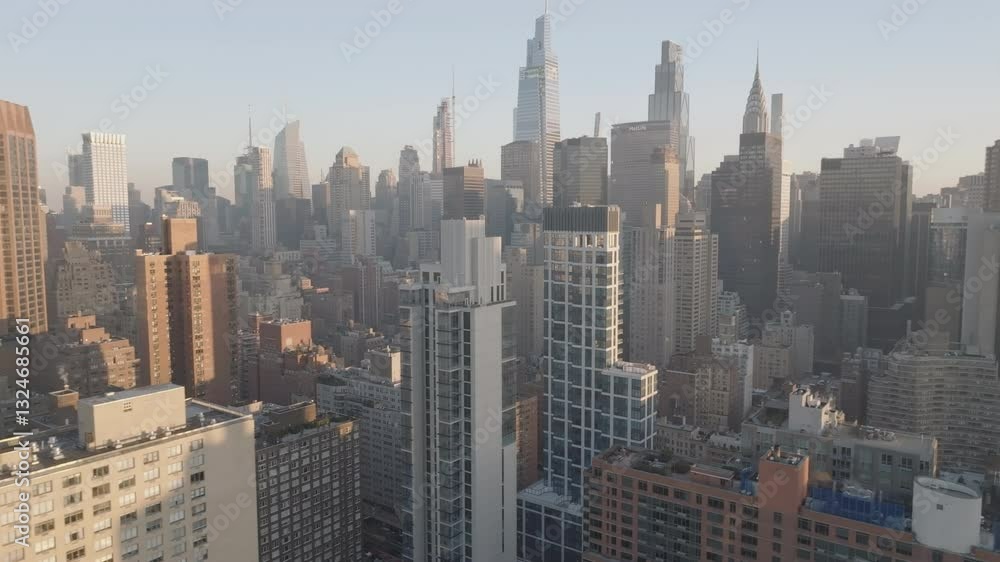Aerial view of skyscrapers in Midtown Manhattan Aerial view of skyscrapers in Midtown Manhattan