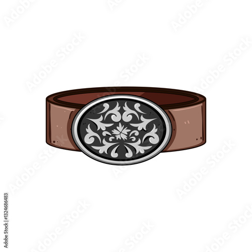 denim belt cowboy cartoon vector illustration