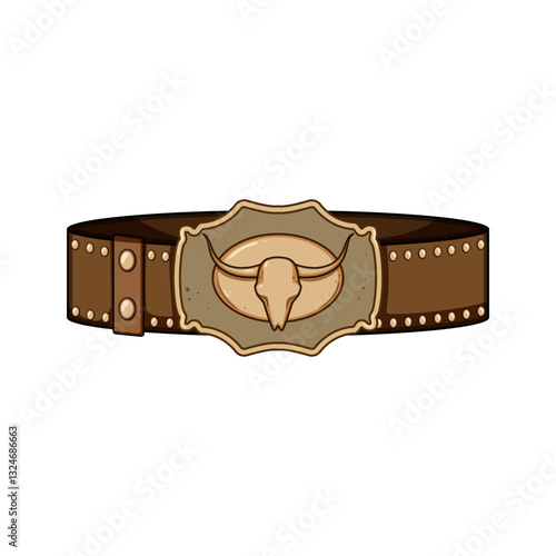 leather belt cowboy cartoon vector illustration