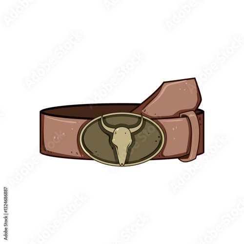 buckle belt cowboy cartoon vector illustration