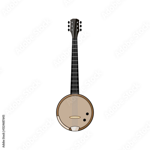 strings banjo cartoon vector illustration