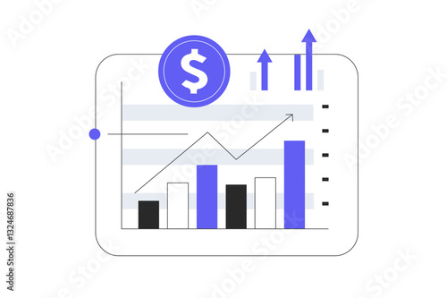 Business development for success growing growth chart arrows corporate growth plan, investment, progress, market, leadership, company, business strategy, management. Flat Cartoon Vector Illustration