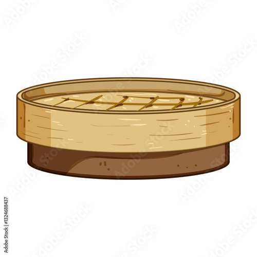 compostable bamboo plate cartoon vector illustration