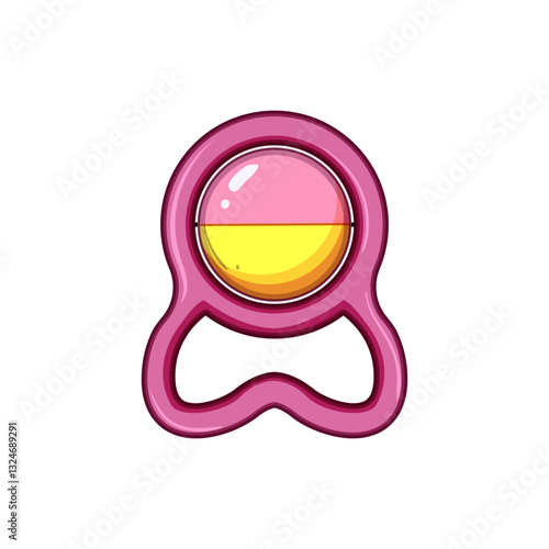 colorful baby rattle cartoon vector illustration