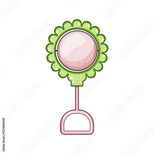 handmade baby rattle cartoon vector illustration