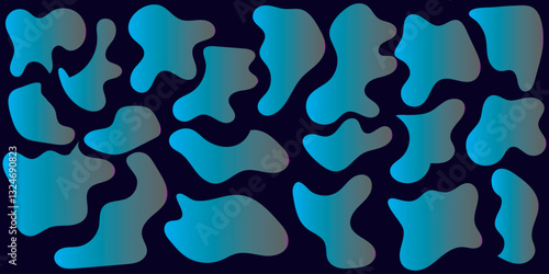 
Irregular blob, set of abstract organic shapes. Abstract irregular random blobs. Simple liquid amorphous  Trendy minimal designs for presentations, banners, posters and flyers.