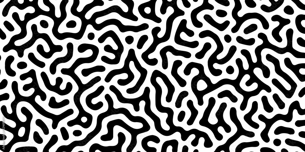 Abstract Turing pattern background. Reaction diffusion pattern. chaotic motion. Linear design. Black and white natural background with organic structures. Vector illustration. swirl, zigzag, algorithm Abstract Turing pattern background. Reaction diffusion pattern. chaotic motion. Linear design. Black and white natural background with organic structures. Vector illustration. swirl, zigzag, algorithm