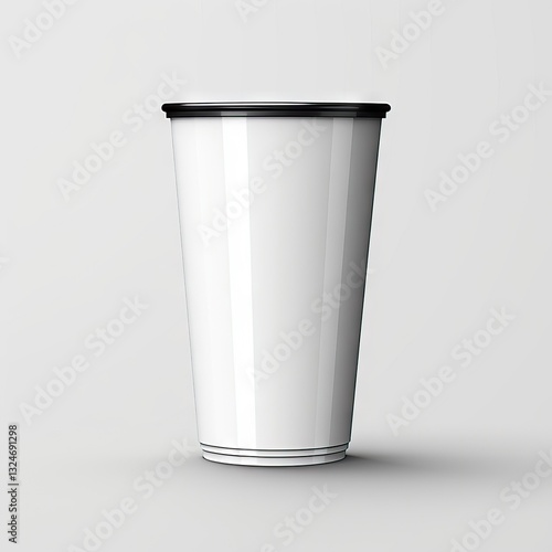 Wallpaper Mural A White Paper Cup with a Black Lid on a Plain Background Torontodigital.ca