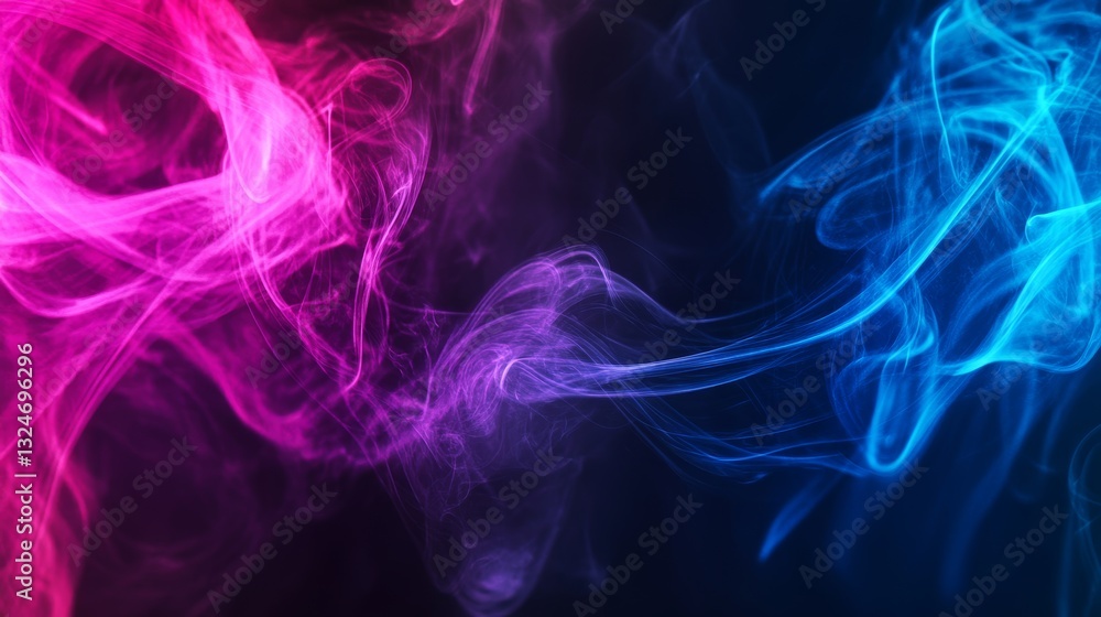 Abstract Color Background with Thin Lines of Pink and Blue Smoke on Black Abstract Color Background with Thin Lines of Pink and Blue Smoke on Black