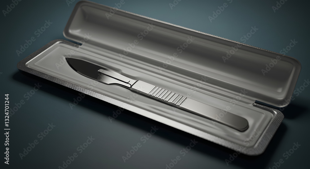 Medical scalpel in protective packaging Medical scalpel in protective packaging