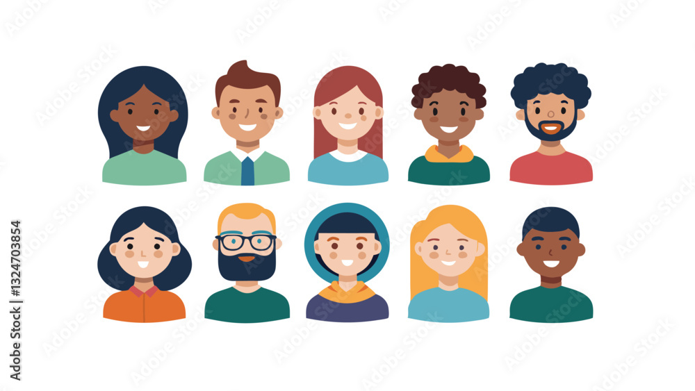 Diverse People Avatars Icons of Global Unity and Inclusion Diverse People Avatars Icons of Global Unity and Inclusion